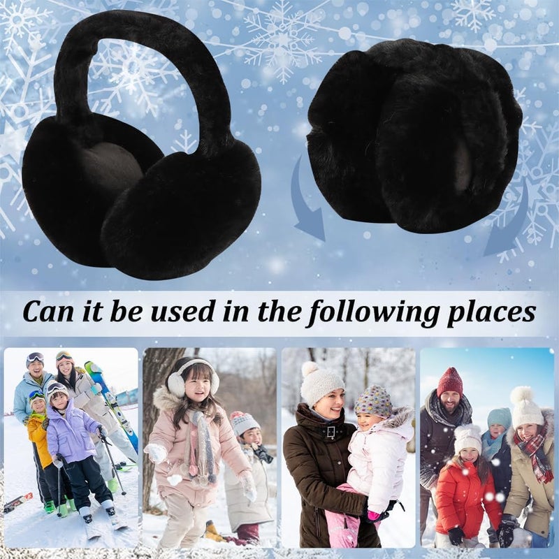 Ranjaner Winter Ear Muffs Women, Faux Fur Winter Girls Fuzzy Earmuffs, Foldable Fluffy Ear Covers, Outdoor Warm Ear Covers - Image 5